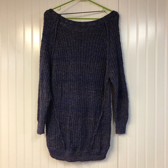 Free People Women's Purple Sweater Scoop Neck Long Sleeve Large READ - Picture 4 of 4